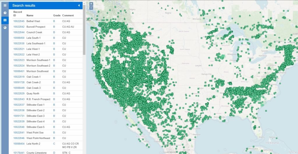 Mining map USA